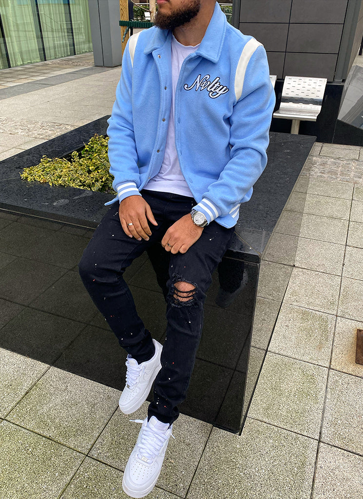 Signature Varsity Jacket - Baby Blue – N V L T Y