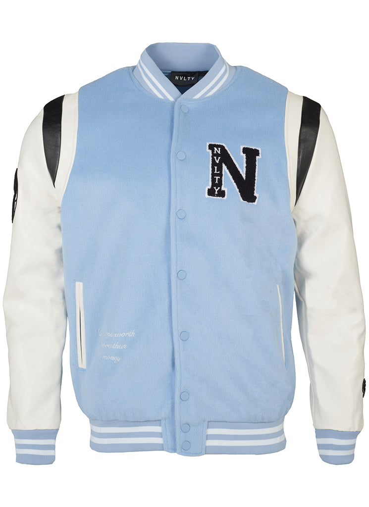 Signature Varsity Jacket - Baby Blue – N V L T Y