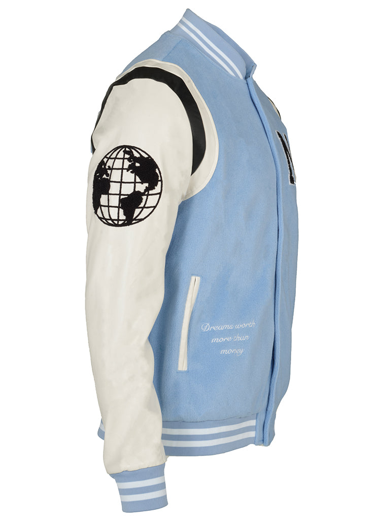 Dreams Varsity Jacket - Baby Blue