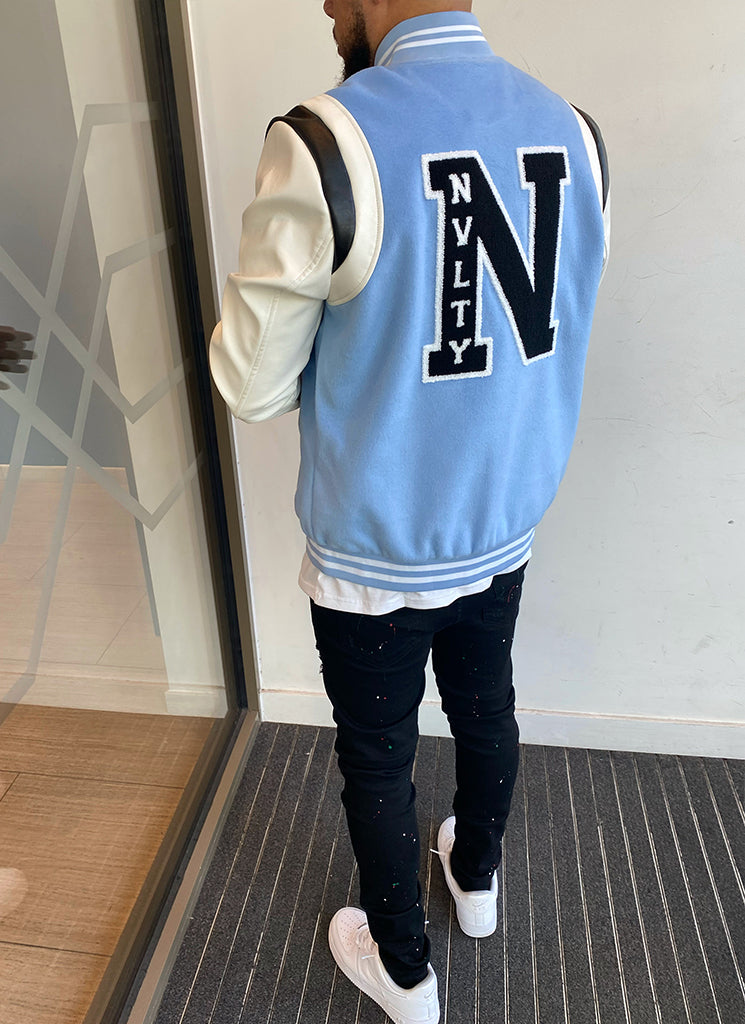 Dreams Varsity Jacket - Baby Blue – N V L T Y