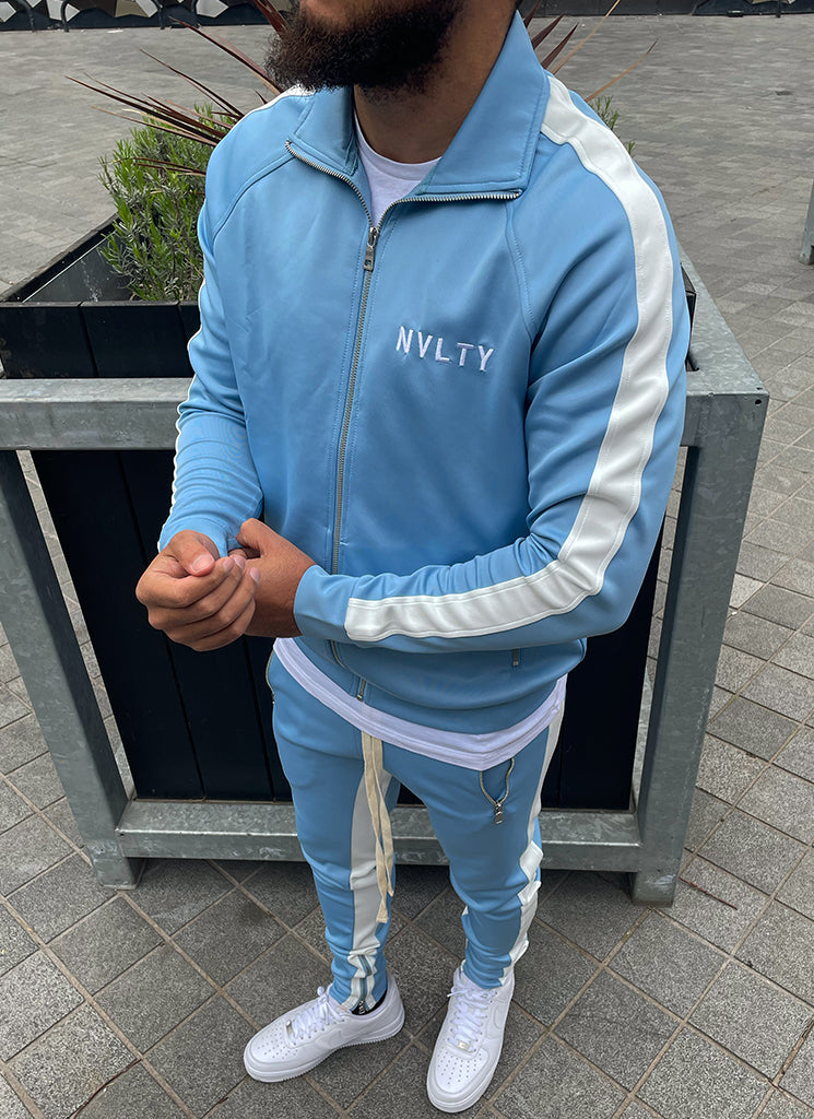Panelled Track Jacket Baby Blue White N V L T Y