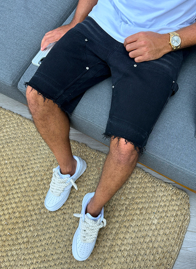 Vintage Carpenter Denim Shorts - Black
