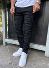 Patchwork Paint Jeans - Black