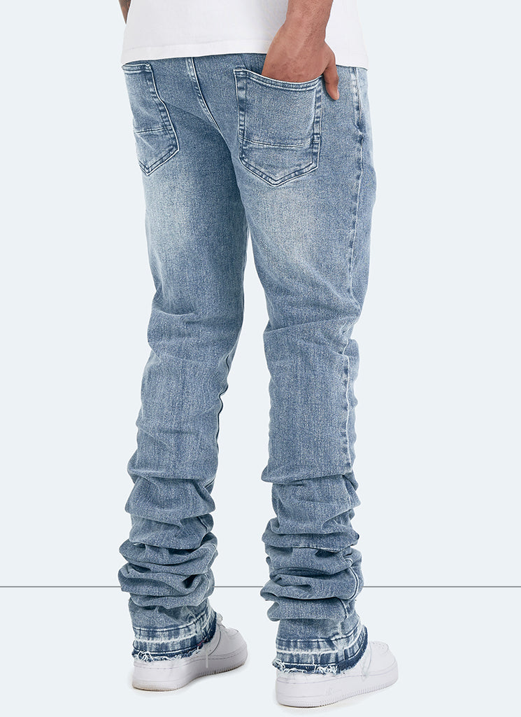 Blue Denim Stacked Jeans Made to Order -  Canada