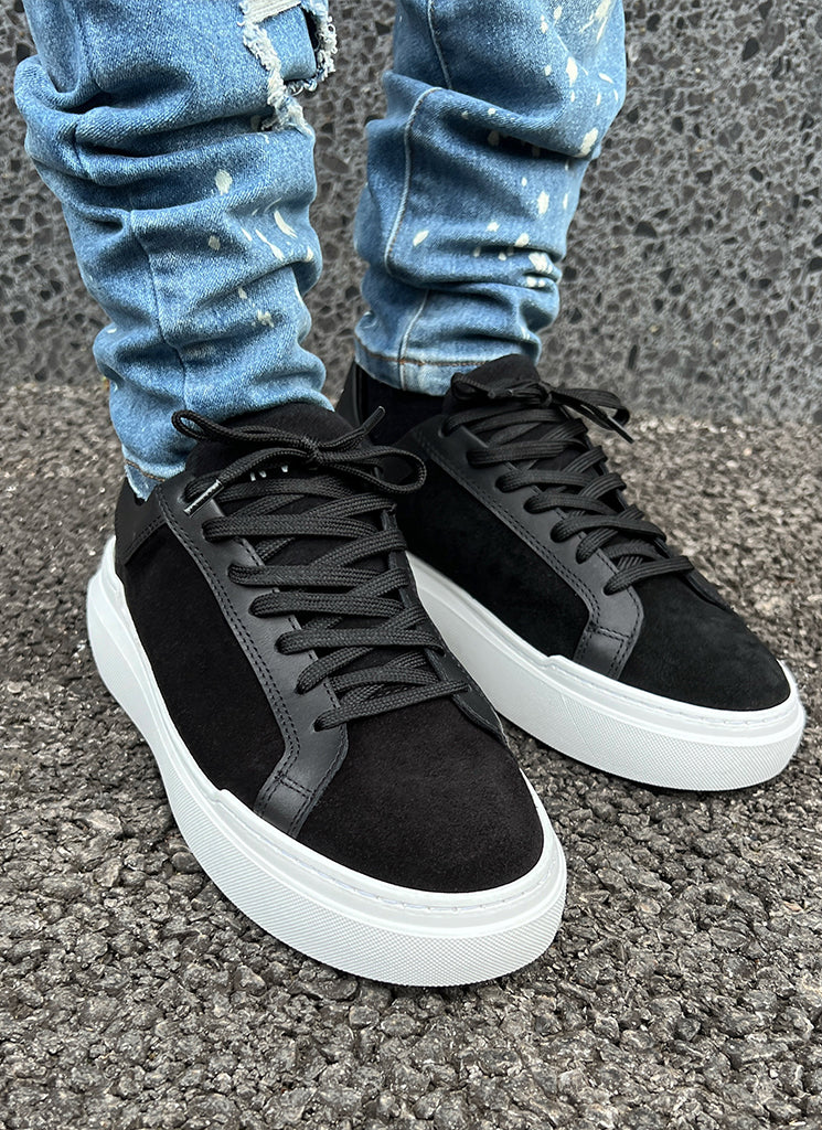 trainer black denim