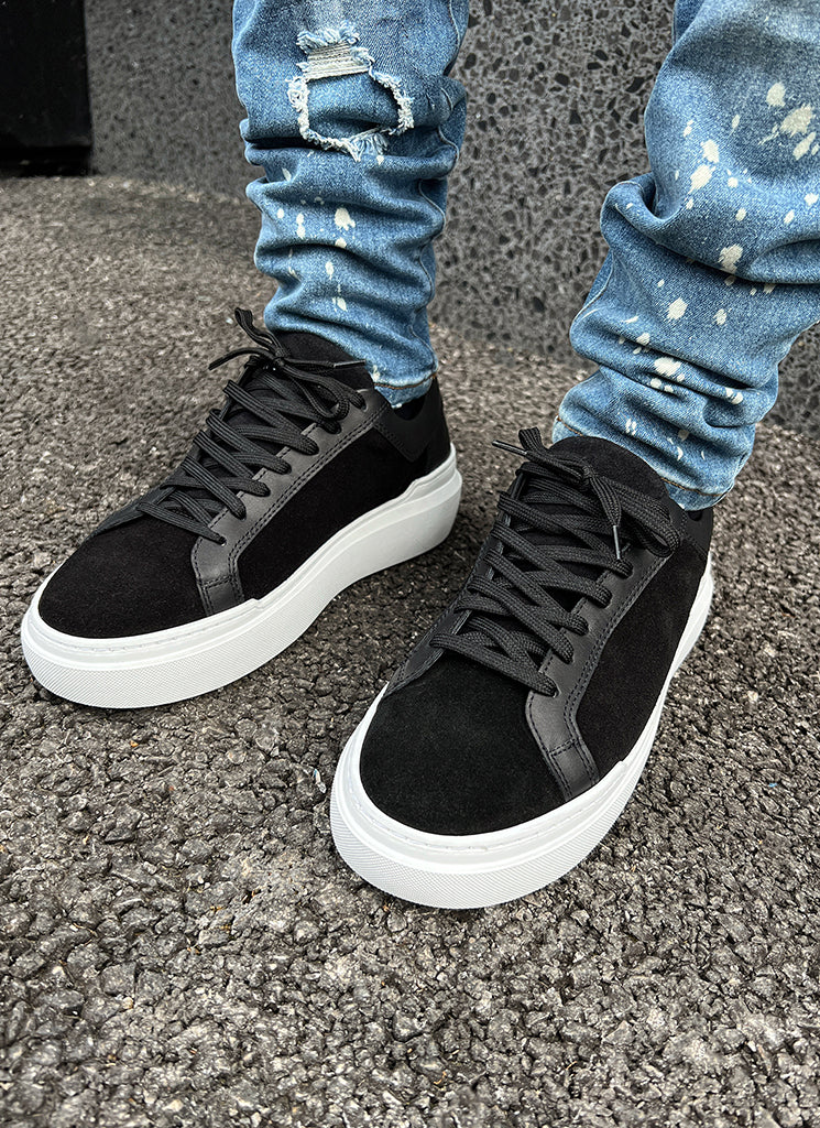 trainer black denim