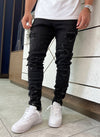 Triple Patchwork Jeans - Black