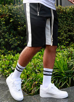 Panelled Track Shorts - Black/White