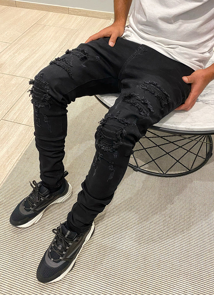 Ripped \u0026 Repaired Jeans - Black – N V L T Y