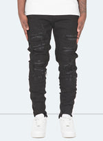 Ripped & Repaired Jeans - Black