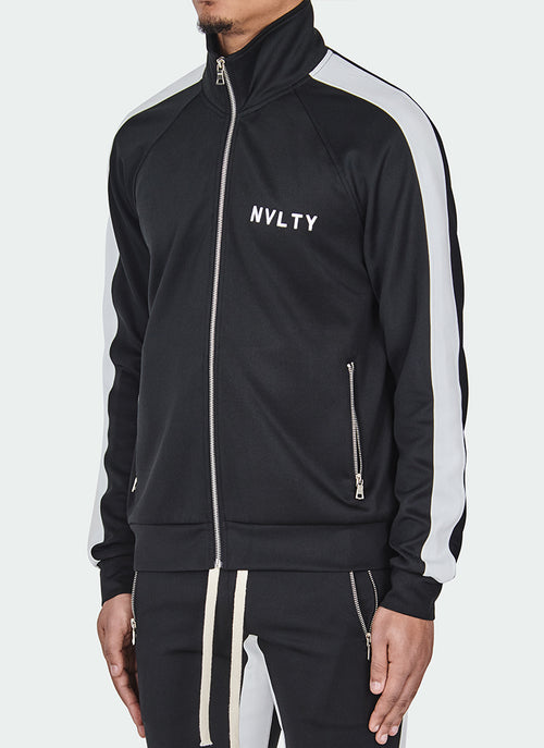 Panelled Track Jacket - Black/White