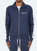 Panelled Track Jacket - Navy/White