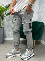 Buckle Track Pants - Light Grey