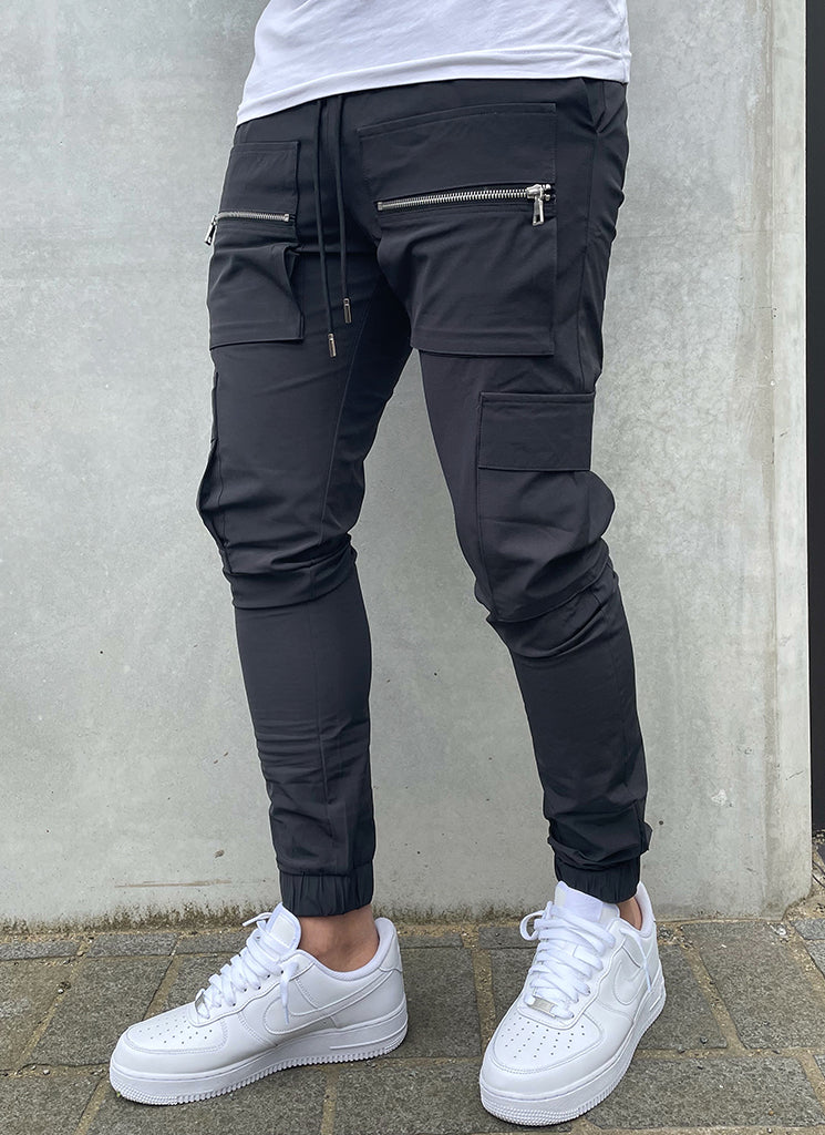 Multi Pocket Track Pants Charcoal Grey N V L T Y
