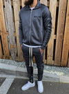 Panelled Track Jacket - Charcoal Grey/Black