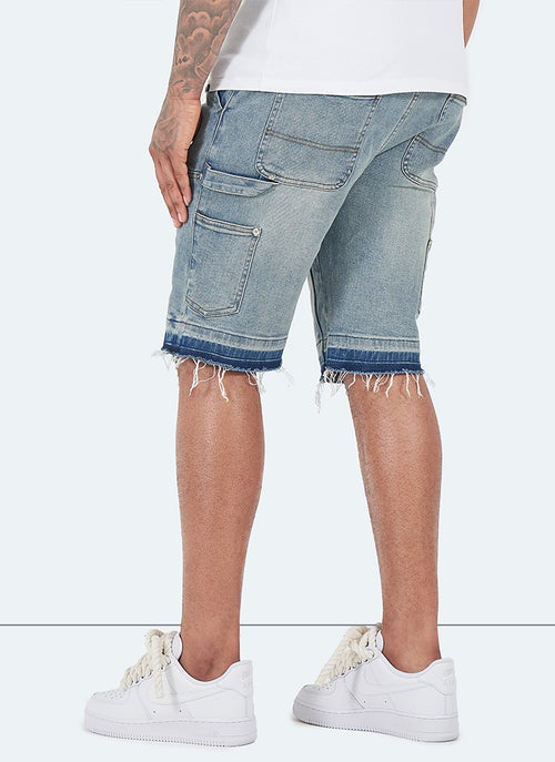 Vintage Carpenter Denim Shorts - Blue