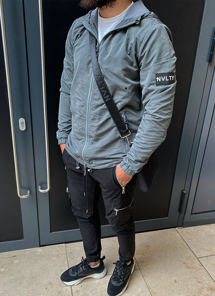 Grey windbreakers top