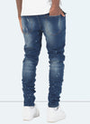 Triple Patchwork Jeans - Dark Blue