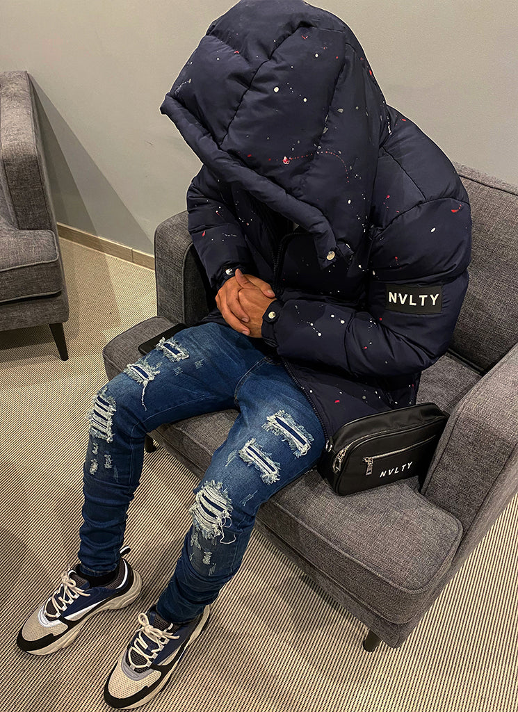 Ripped & Repaired Jeans - Dark Blue