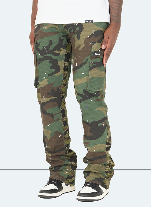 Vintage Flare Cargos - Camo Paint