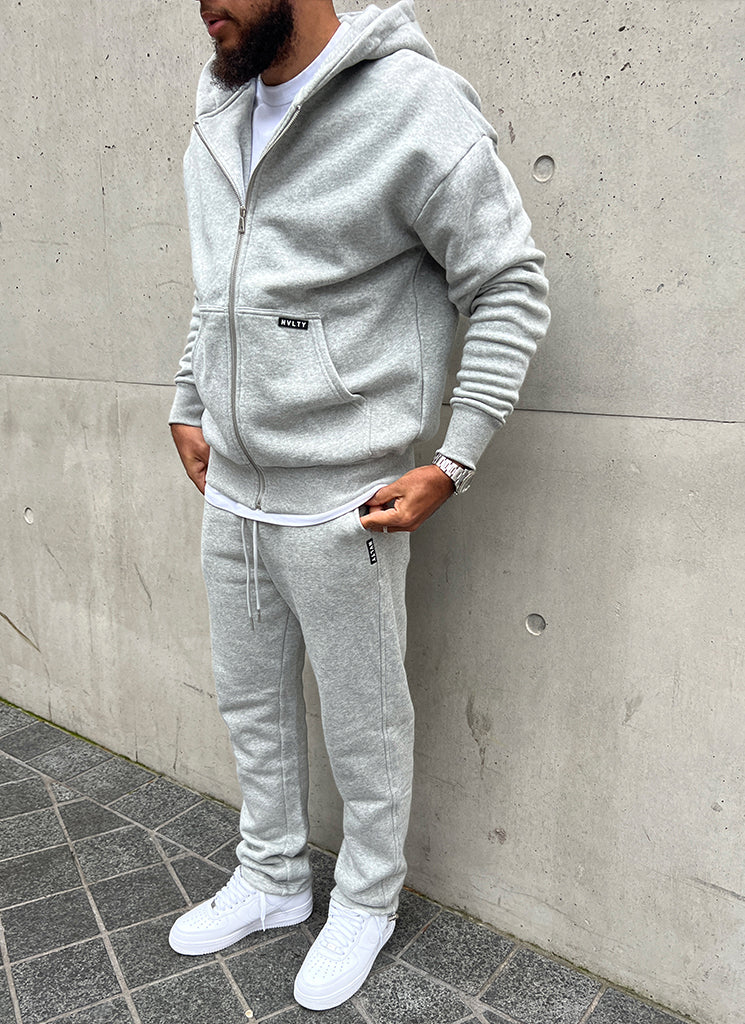 Heavyweight Essential Zipped Hoodie - Grey