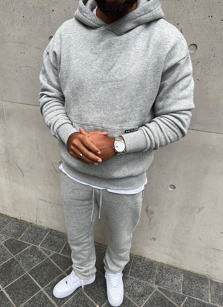 Grey Hoodie Outfits With Grey Sweatpants Heavyweight Essential