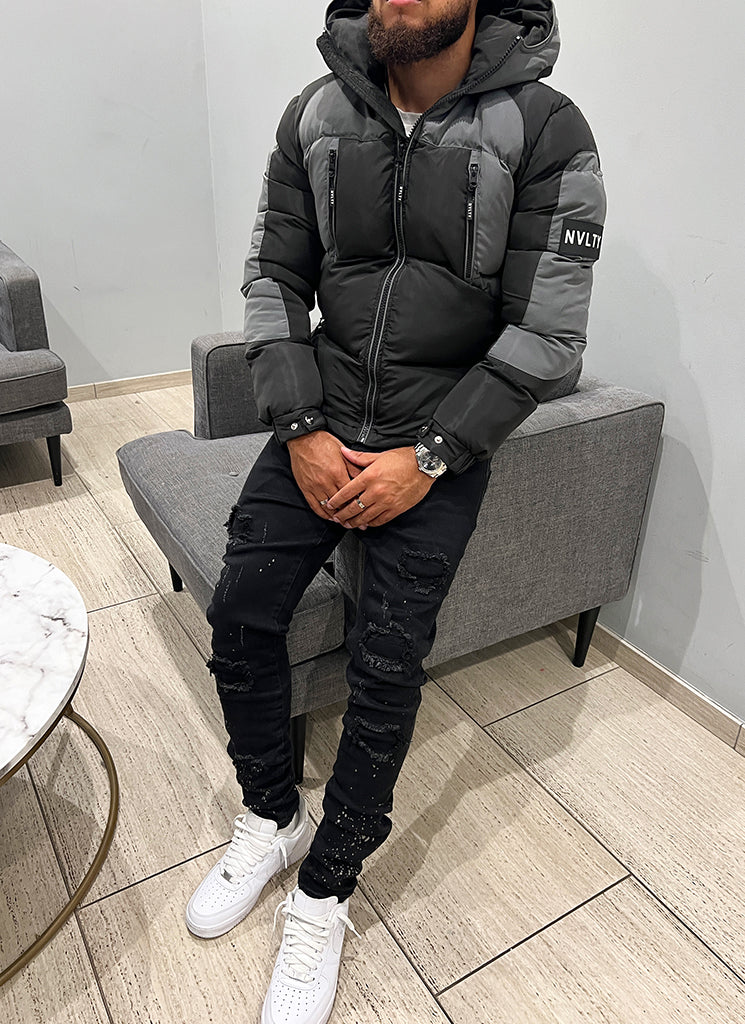 Shadow Puffer Jacket - Black/Grey