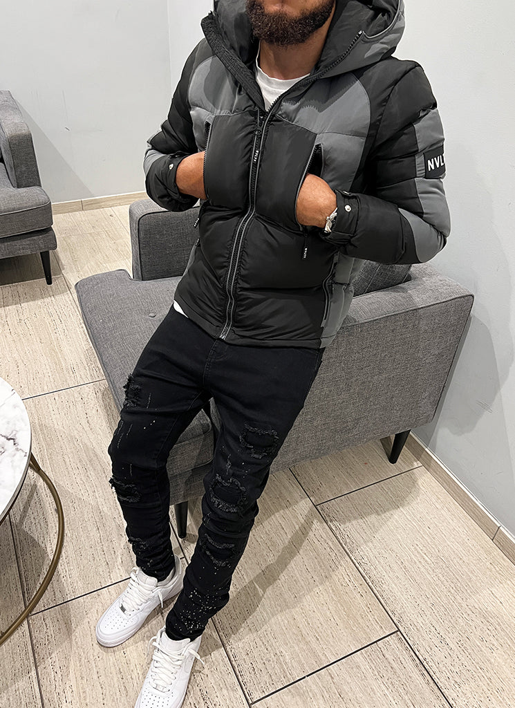 Shadow Puffer Jacket - Black/Grey