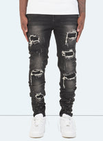 Triple Patchwork Jeans - Grey