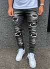 Triple Patchwork Jeans - Grey
