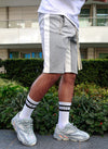 Panelled Track Shorts - Grey/White