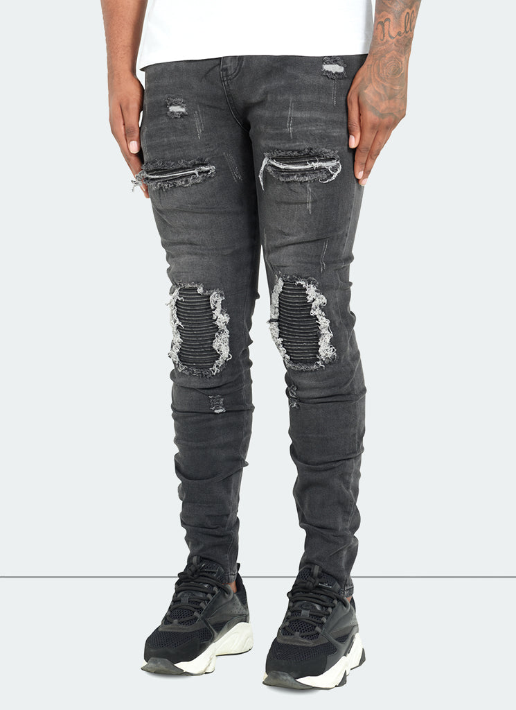Mens biker new arrivals jeans grey
