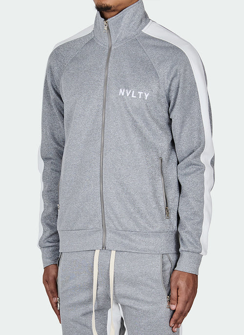 Panelled Track Jacket - Grey/White