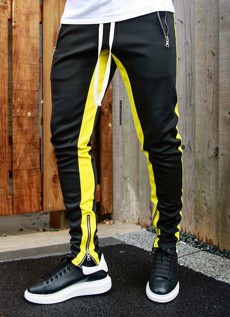 Panelled Track Pants Black Yellow N V L T Y