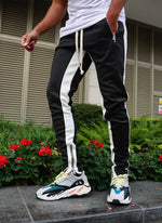 Panelled Track Pants - Black/White