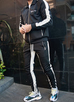 Panelled Track Pants - Black/White