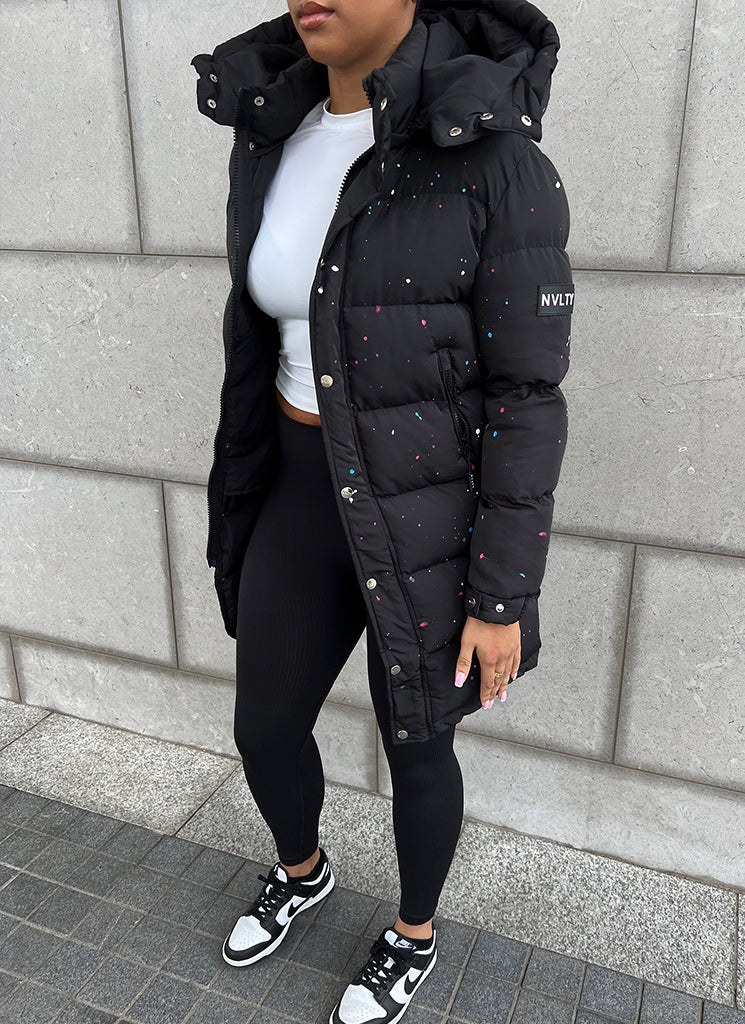 Monogram Puffer Jacket - Black – N V L T Y