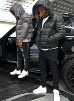 Monogram Puffer Jacket - Black
