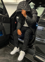 Monogram Puffer Jacket - Black