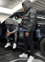 Monogram Puffer Jacket - Black