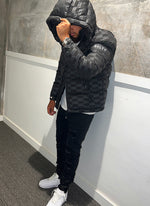 Monogram Puffer Jacket - Black