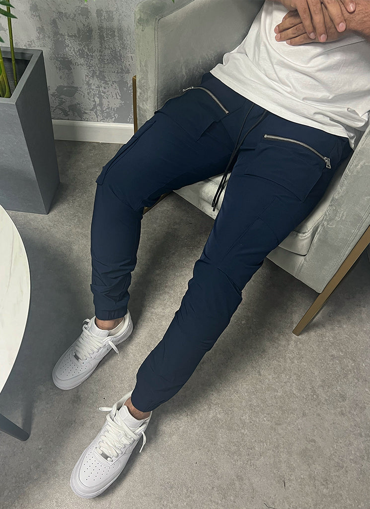 Multi Pocket Track Pants - Navy