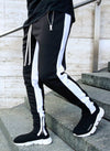 Panelled Track Pants - Black/White