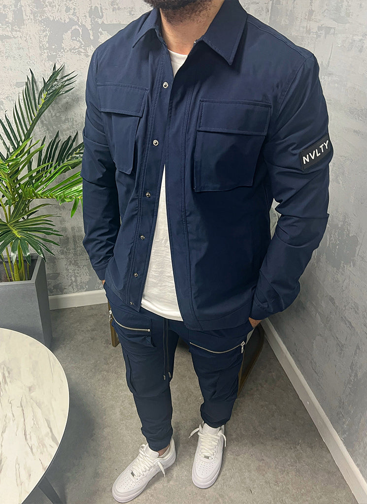 Multi Pocket Track Pants - Navy