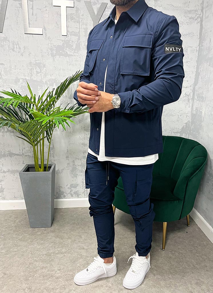 Double Pocket Track Pants - Navy