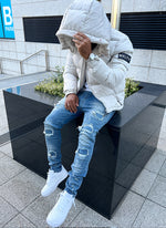 Paint Puffer Jacket - Off White