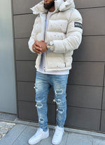 Paint Puffer Jacket - Off White