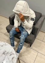 Paint Puffer Jacket - Off White