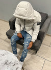 Paint Puffer Jacket - Off White