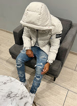 Paint Puffer Jacket - Off White